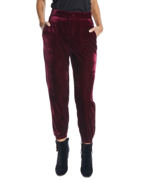 Oat High-Rise Pull-On Velvet Ankle Joggers