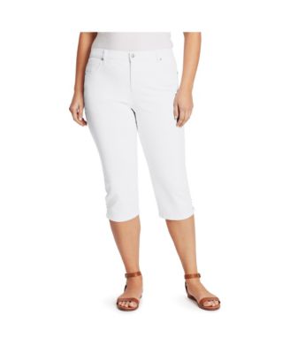 plus size pull on white jeans