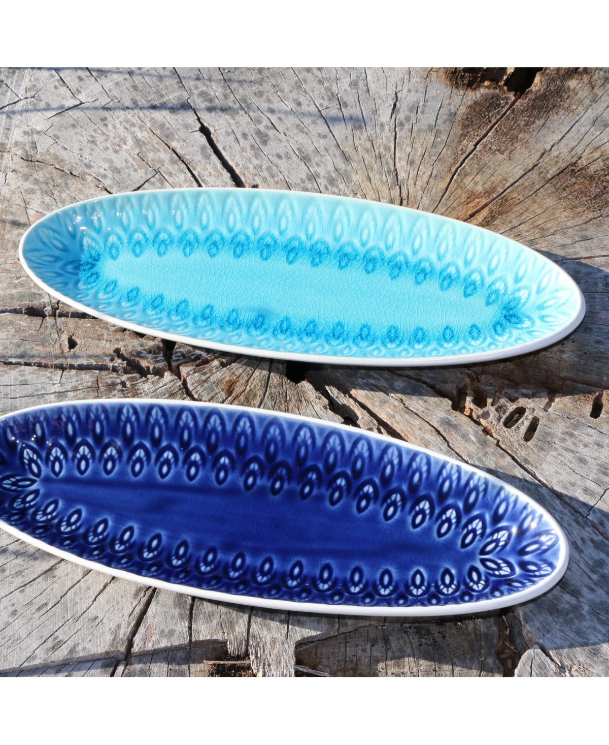 Euro Ceramica Peacock Appetizer Platter