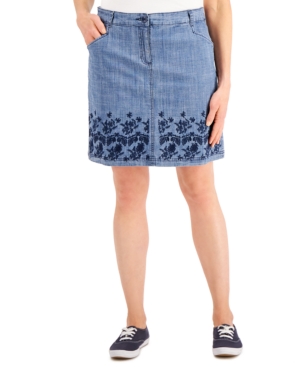 Karen Scott Garden Border Chambray Skort Created for Macy's