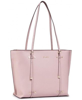 dkny bo leather crosshatched tote