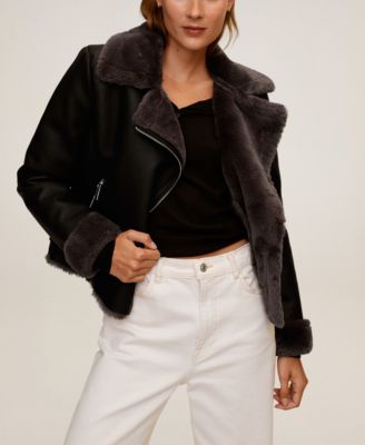 fur biker jacket womens