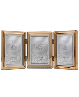 Lawrence Frames Polished Metal Hinged Triple Picture Frame In Gold-tone