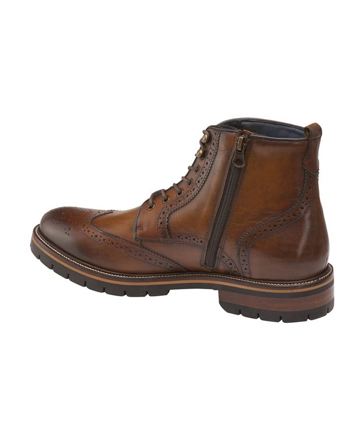 johnston & murphy cody wing tip zip boot