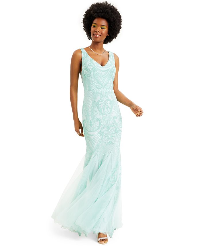 Teeze Me Juniors Sequin Mermaid Gown Created for Macy s Macy s