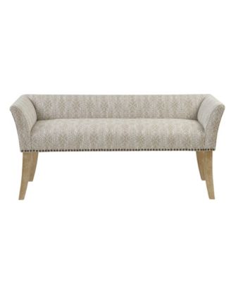 Welburn 49.5" Upholstered Bench with Back & Wood Legs