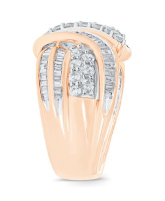 Diamond Double-Row Center Ring (2 ct. t.w.) in 14k Gold , 14K White Gold or 14K Rose Gold