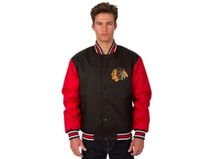 Jh Design Chicago Blackhawks Men's Poly-Twill 2 Color Jacket