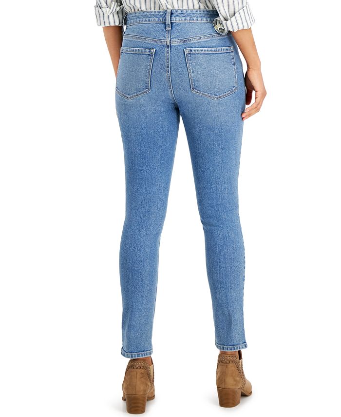Style & Co Petite High-Rise Distressed Skinny Ankle Jeans, Created for ...
