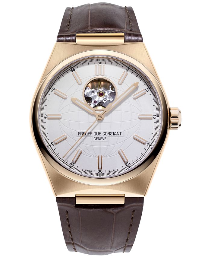 Frederique Constant - Men's Swiss Automatic Highlife Heart Beat Brown Leather Strap Watch 41mm