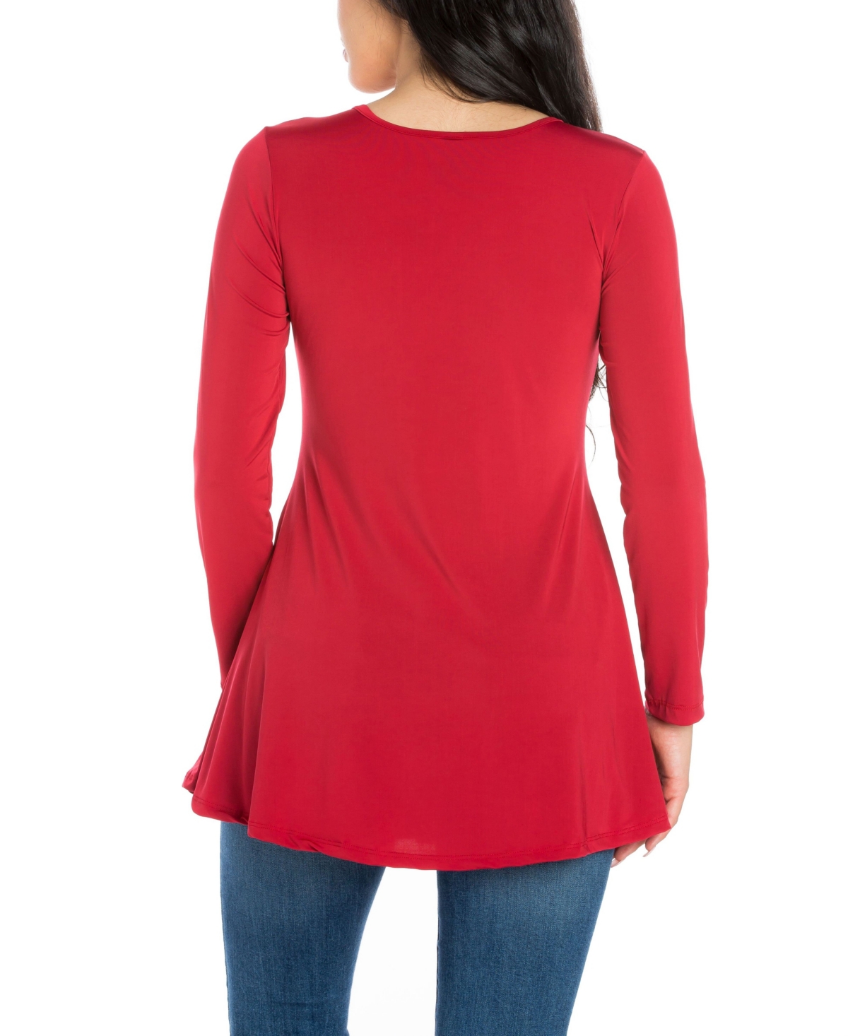 Women's Flared Long Sleeve Henley Tunic Top