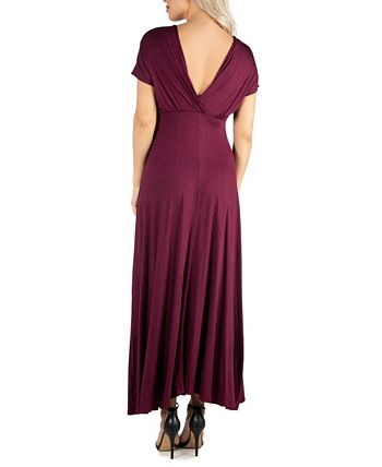 24seven Comfort Apparel Women's Cap Sleeve V-Neck Maxi Dress - Macy's