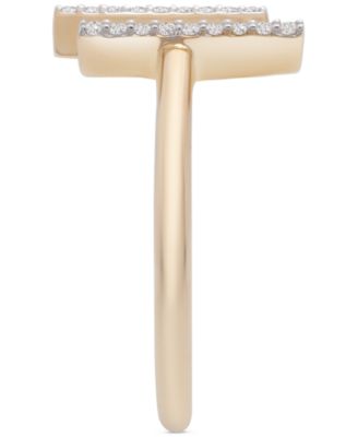 Diamond Bar Cuff Ring (1/10 ct. t.w.) in 14k Gold, Created for Macy's