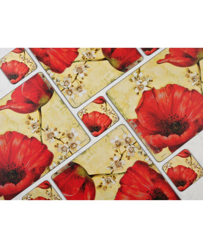 Pimpernel Red Poppy Blossoms Placemats, Set of 4 Macy's