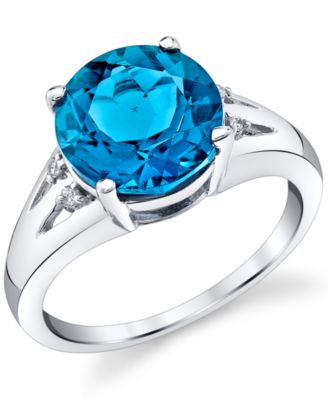 1/2 ct blue diamond ring in serling hotsell silver