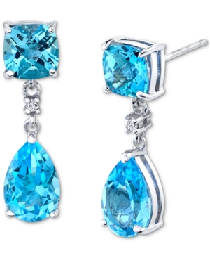 image of Blue Topaz (5-5/8 ct. t.w.) & Diamond Accent Drop Earrings in Sterling Silver