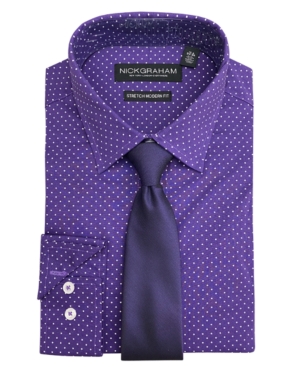 Men's Modern Fit Dress Shirt and Tie Set