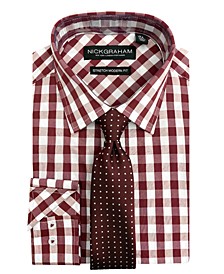 Men's Modern Fit Dress Shirt and Tie Set