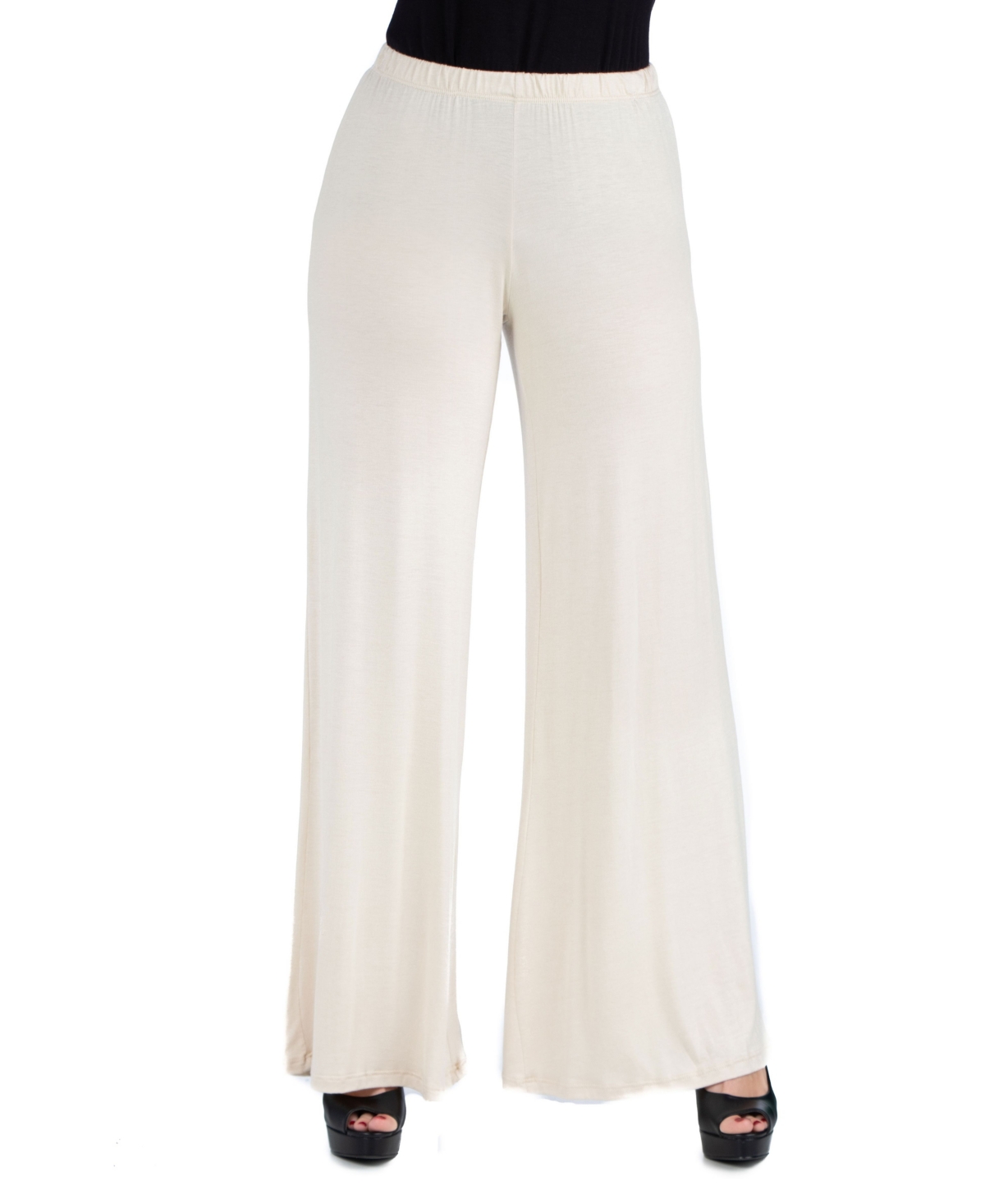 Women Comfortable Solid Color Palazzo Pants - Nude