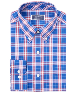 Club Room Men's Classic/Regular-Fit Performance Stretch Garden Plaid Dress Shirt Created for Macy's