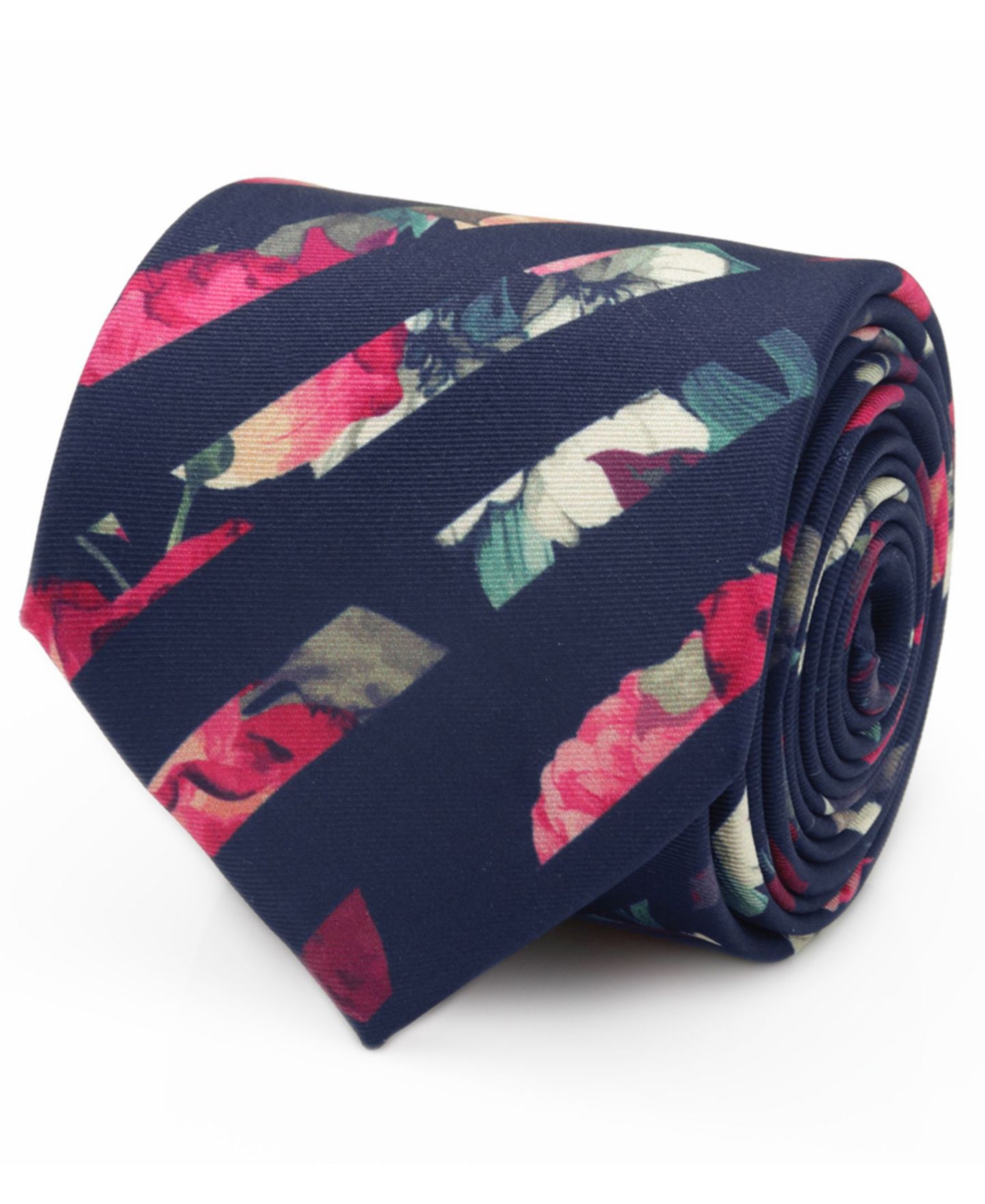 Мужские галстуки Ox & Bull Trading Co. Painted Floral Stripe Tie, цвет: Тёмно-синий — фото 1