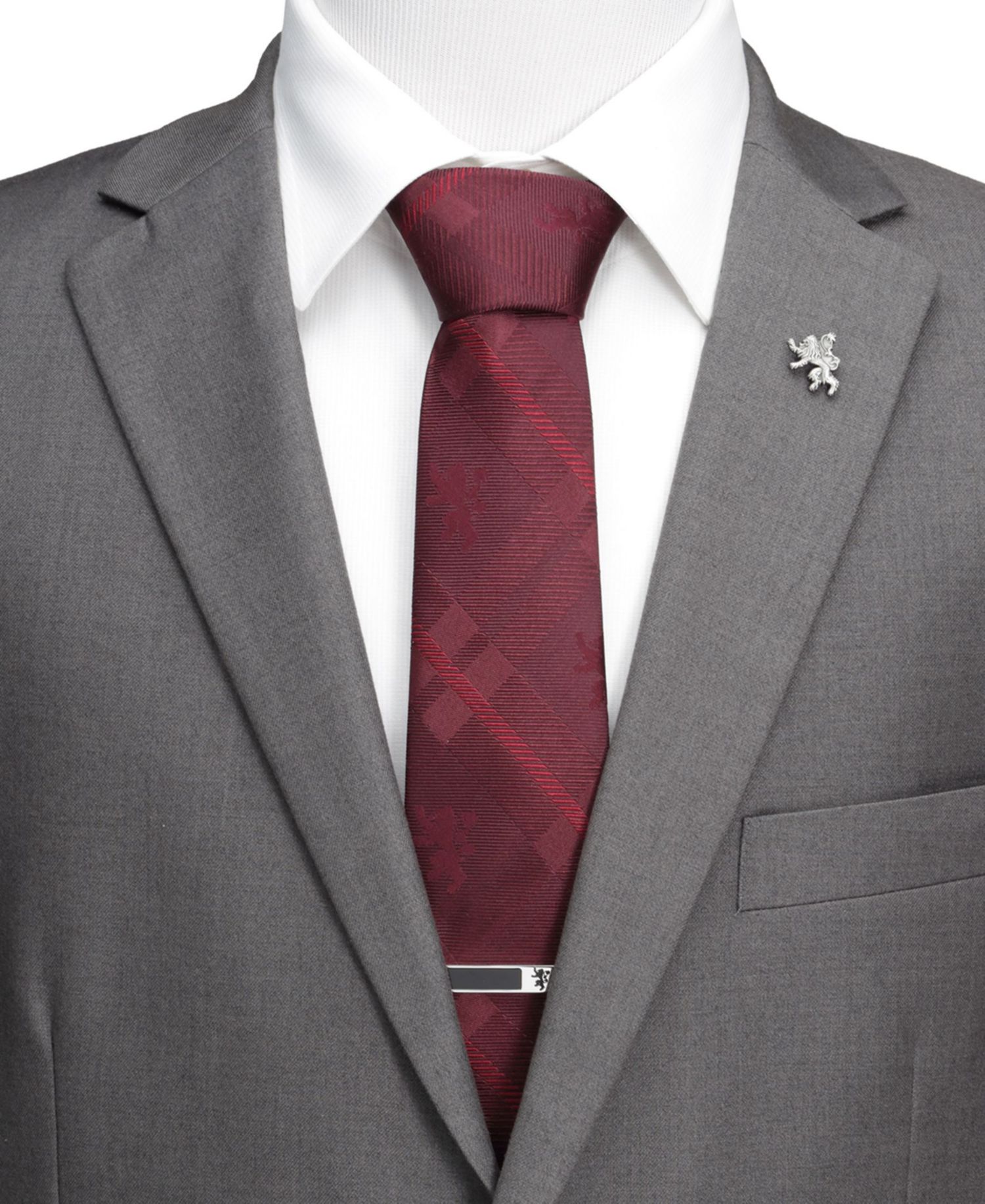 Men's Lannister Lion Plaid Tie