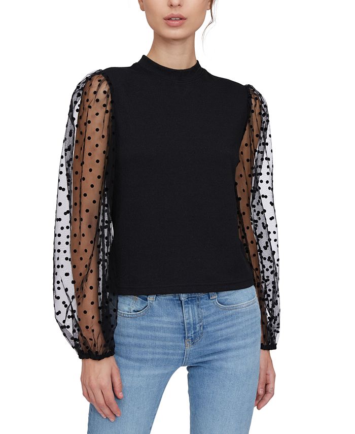 Sheer sleeve clearance sweater