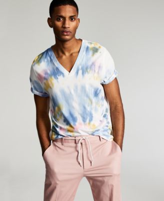 INC International Concepts - Men's Tie-Dyed V-Neck T-Shirt