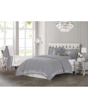 Juicy Couture Velvet 3-piece King Comforter Set Bedding In Gray