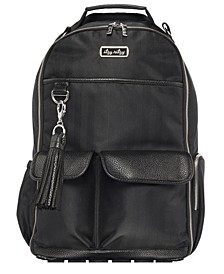 Boss Backpack Diaperbag- Black Herringbome