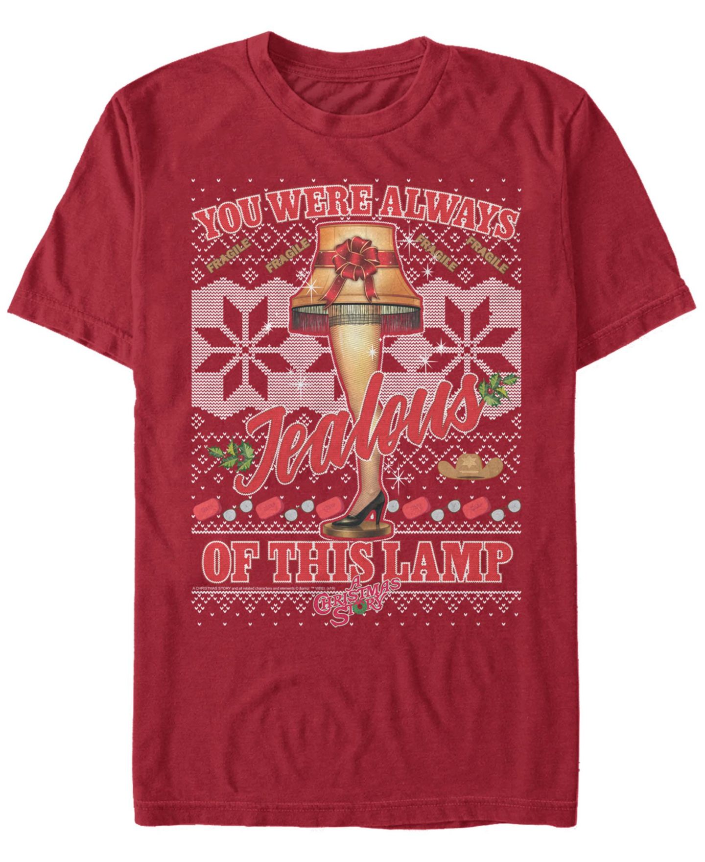 Мужская футболка Fifth Sun Christmas Story Fragile Ugly Short Sleeve, цвет: Красный — фото 1