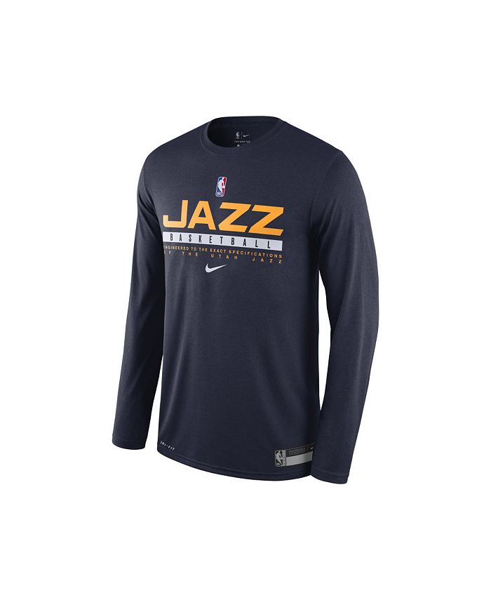 Nike Men's Utah Jazz Black Dri-Fit Practice Long Sleeve T-Shirt