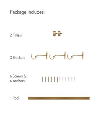 Serena 1" Diameter Adjustable Curtain Rod Set with Contemporary Cap Finials