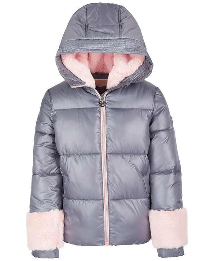 Michael Kors Toddler Girls Puffer Coat with Faux-Fur Lining - Macy's