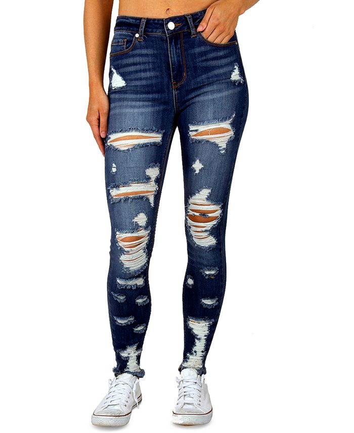 Indigo Rein Juniors' High Rise Distressed Skinny Jeans - Macy's