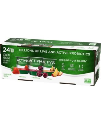 Activia Probiotic Lowfat Yogurt Variety Pack, 4 oz, 24 Count