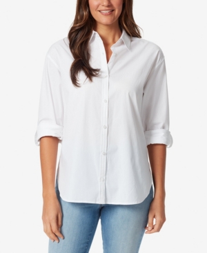 Shop Gloria Vanderbilt Women's Amanda Button-front Shirt In Vintage White