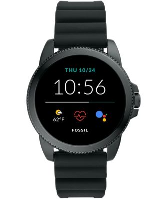 Fossil Men s Gen 5E Smartwatch Black Silicone 44mm Macy s