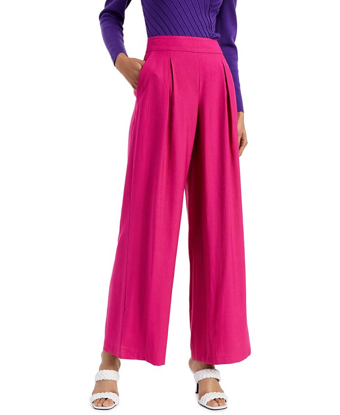 $141 Inc International Concepts Women's Pink Flared High-Low Cuff Pants  Size 16