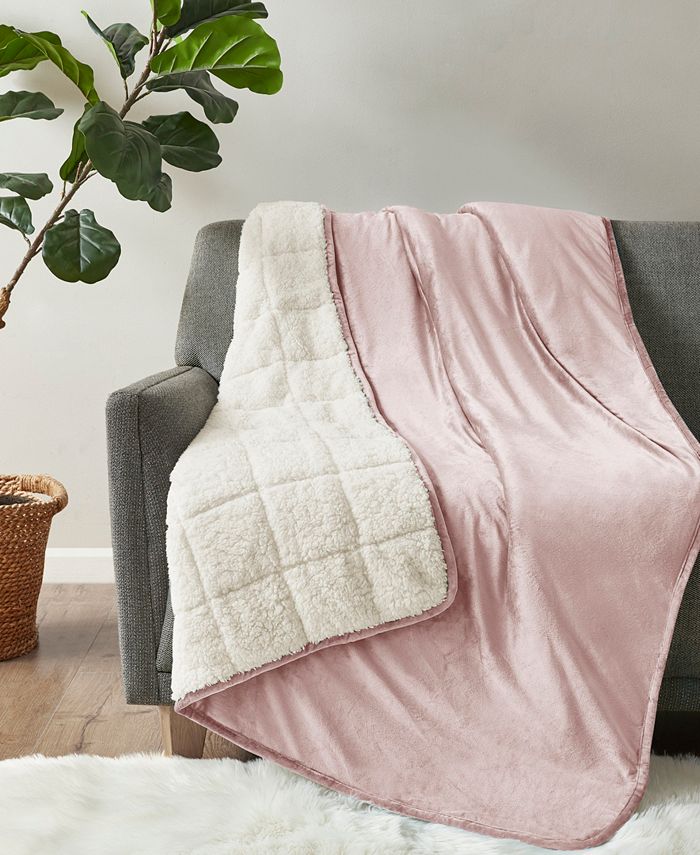 Sleep Philosophy Velvet to Berber Weighted Blanket, 48" x 72" 12 lbs