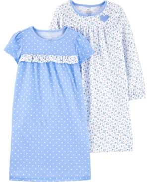 image of Carter-s Big Girls 2-Pack Floral Nightgowns