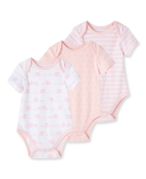 Baby Girls 100% Organic Cotton Elephant 3 Pack Bodysuits