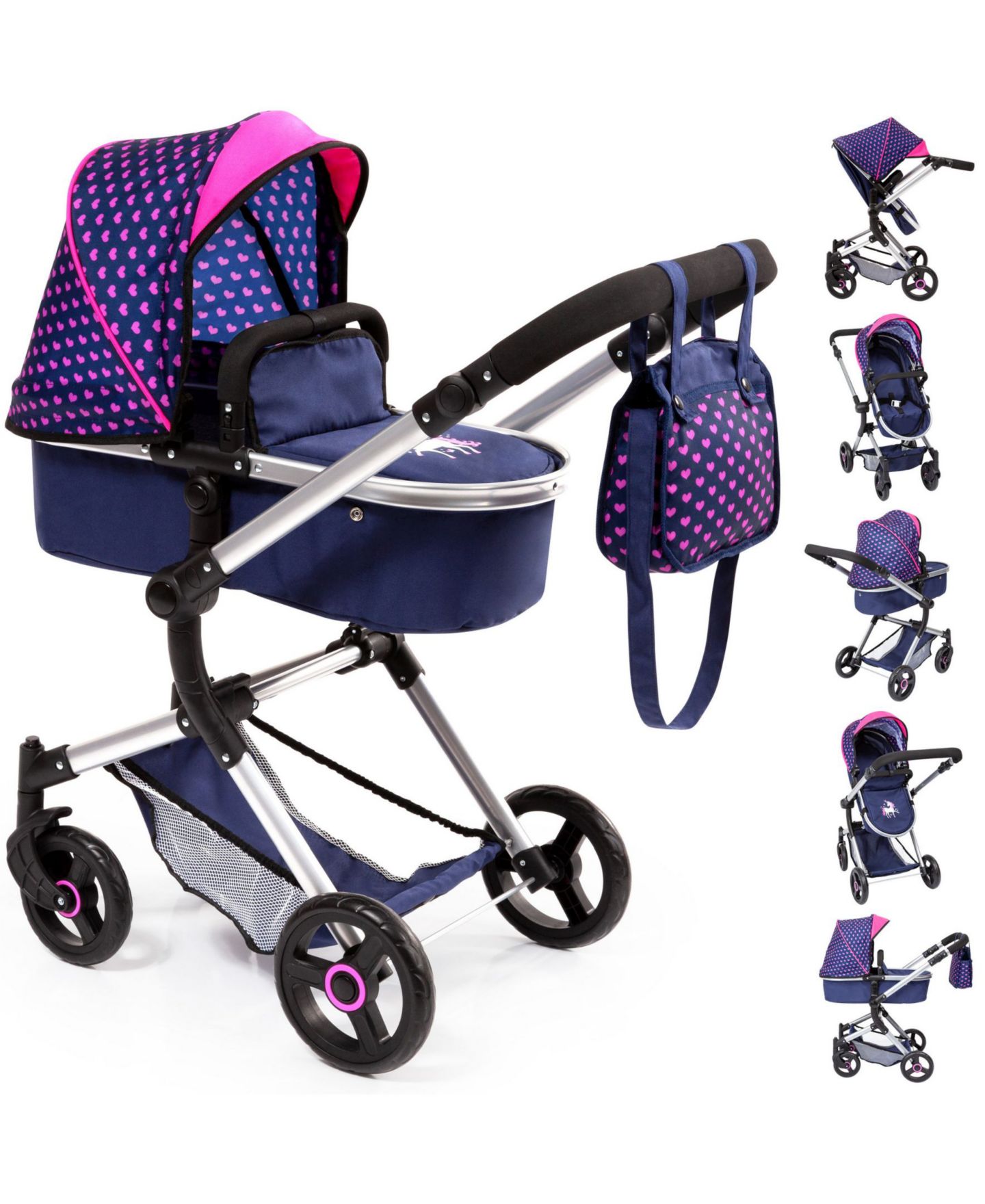 Детские аксессуары для кукол Redbox Bayer Design Baby Doll City Vario pram, цвет: Розовый — фото 10