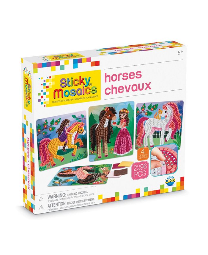 Style Me Up! Sticky Mosaics Horses Design Mosaic Craft by Numbers Kit