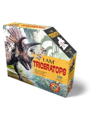 Madd Capp Games Jr. - I Am Triceratops - 100 Pieces - Animal Shaped Jigsaw Puzzle
