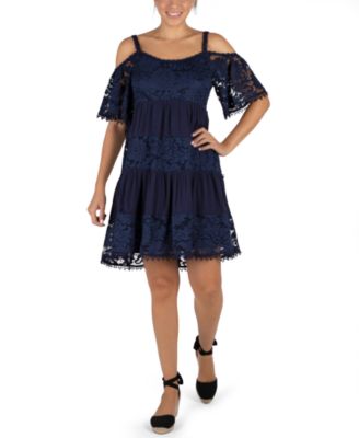 Robbie Bee Cold-Shoulder Lace Dress & Reviews - Dresses - Women - Macy's