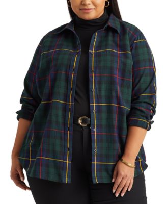 Lauren Ralph Lauren - Plus Size Plaid Cotton Shirt