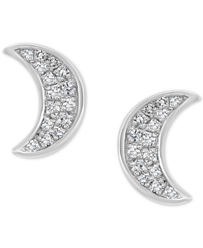 EFFY Collection EFFY® Diamond Crescent Moon Stud Earrings (1/10 ct. t.w ...