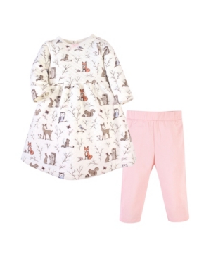Hudson Baby Toddler Girl Quilted Cotton Dress and Leggings Set