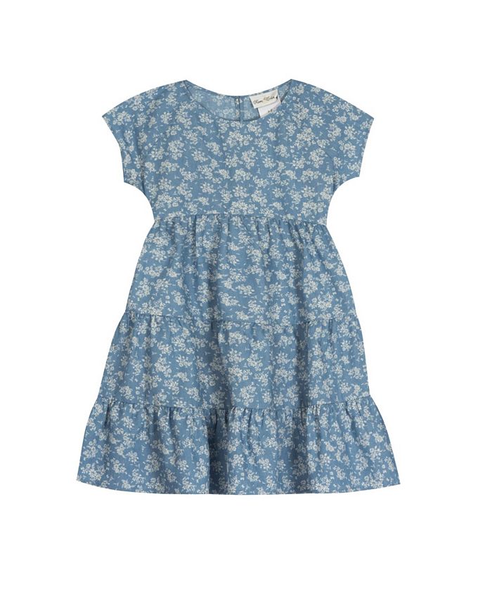 Rare Editions Little Girls Printed Chambray Dress - Macy's